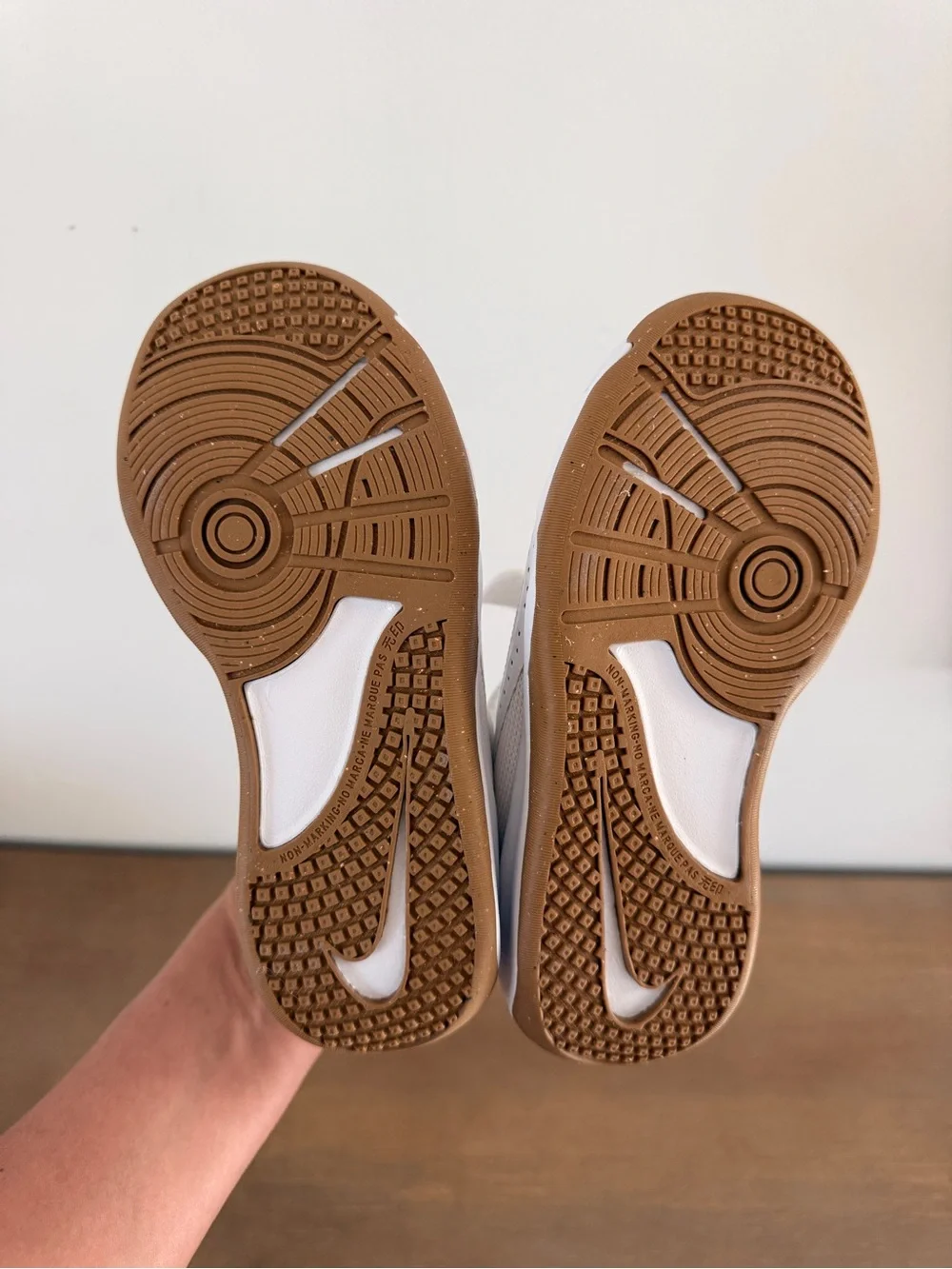 Nike Kids White and Gum-Lite Athletic Sneakers